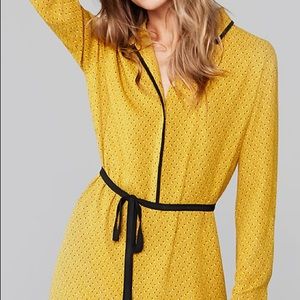 Loft Mustard Floral Print Dress